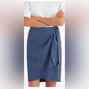 Vetta Blue Wrap Skirt 100% Tencel